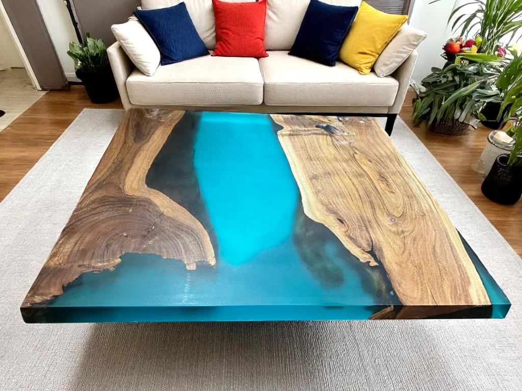 Clear Epoxy Square Table Top – Perfect for Any Room